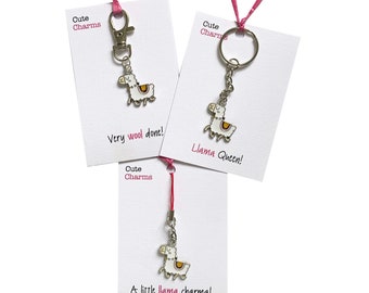 Cute Charms! Cute handmade enamel Llama clasp/phone charm. Various slogans. Ideal well done/birthday gift