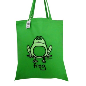 FROG apple green cotton Tote Bag. Various designs available.