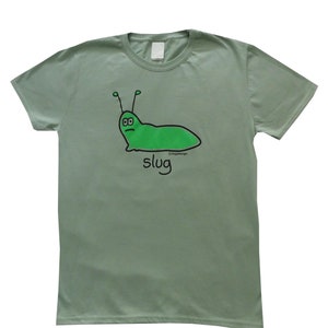 MENS SLUG Sage Green Cotton T.shirt. Sizes L/XL