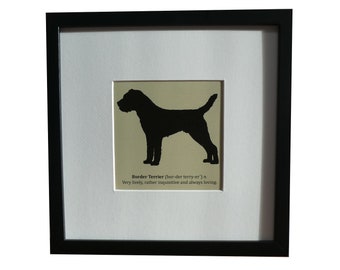 Border Terrier FRAMED print. Stand or hang.
