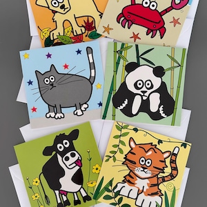 Pack of 6 mixed Top quality NOTELET Cards (blank inside) Includes envelopes.