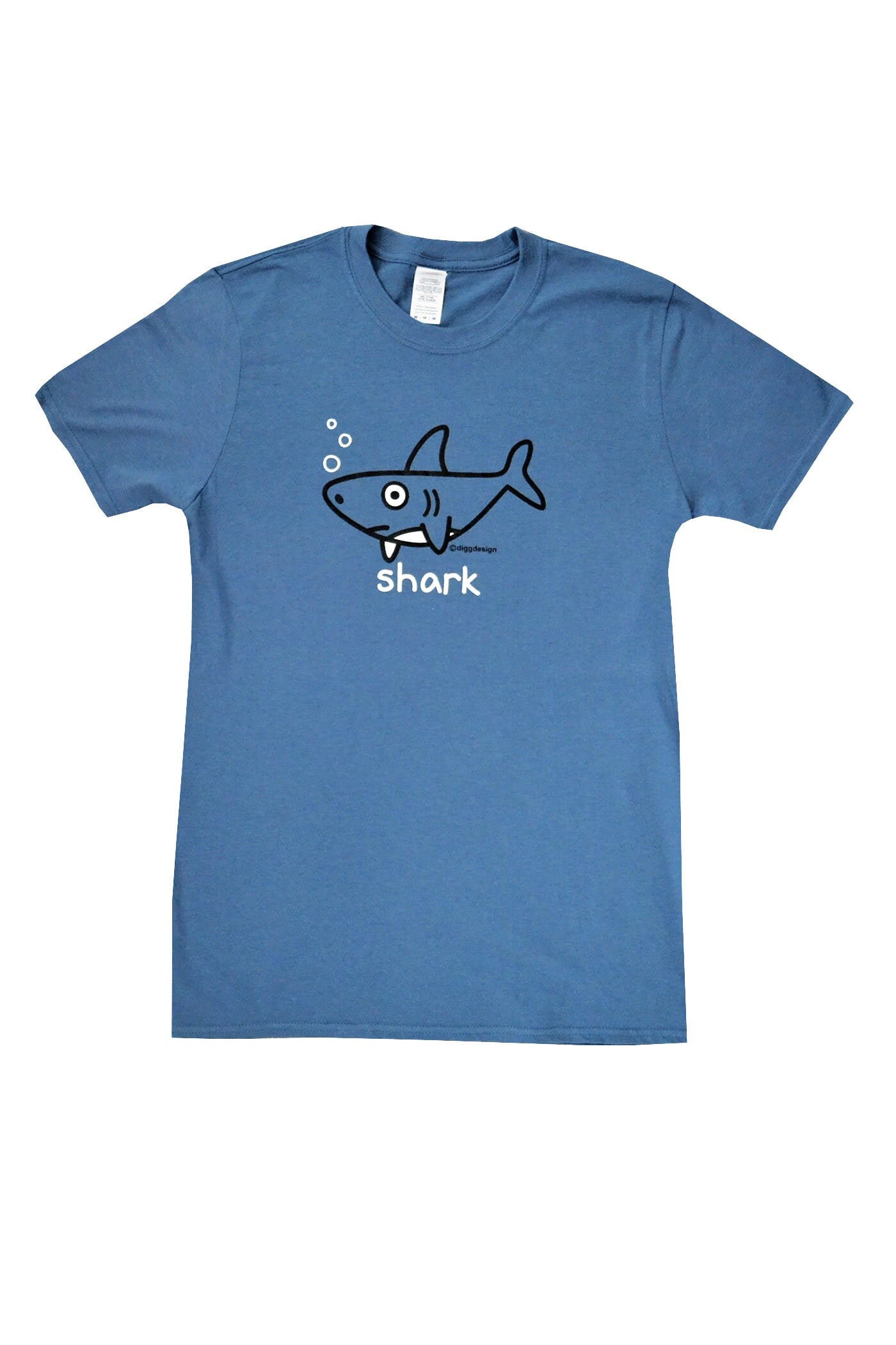 Image of Mens Shark Denim Blue T.shirt
