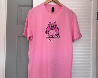 Womens Relax fit OWL Cotton T.shirt. Sizes 8-18