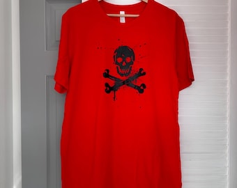 MENS Red Skull Cotton T.shirt.    Sizes S-XL