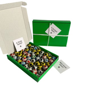 Tiny treats Little box of chocolate footballs. Various colours. Personalisable. image 3