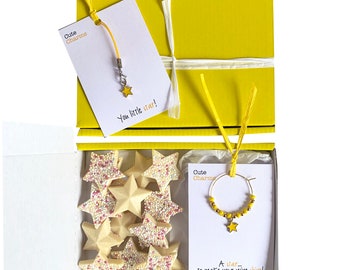 Stars theme gift set. Chocolates & a charm. Various slogans. Ideal Christmas/well done gift!