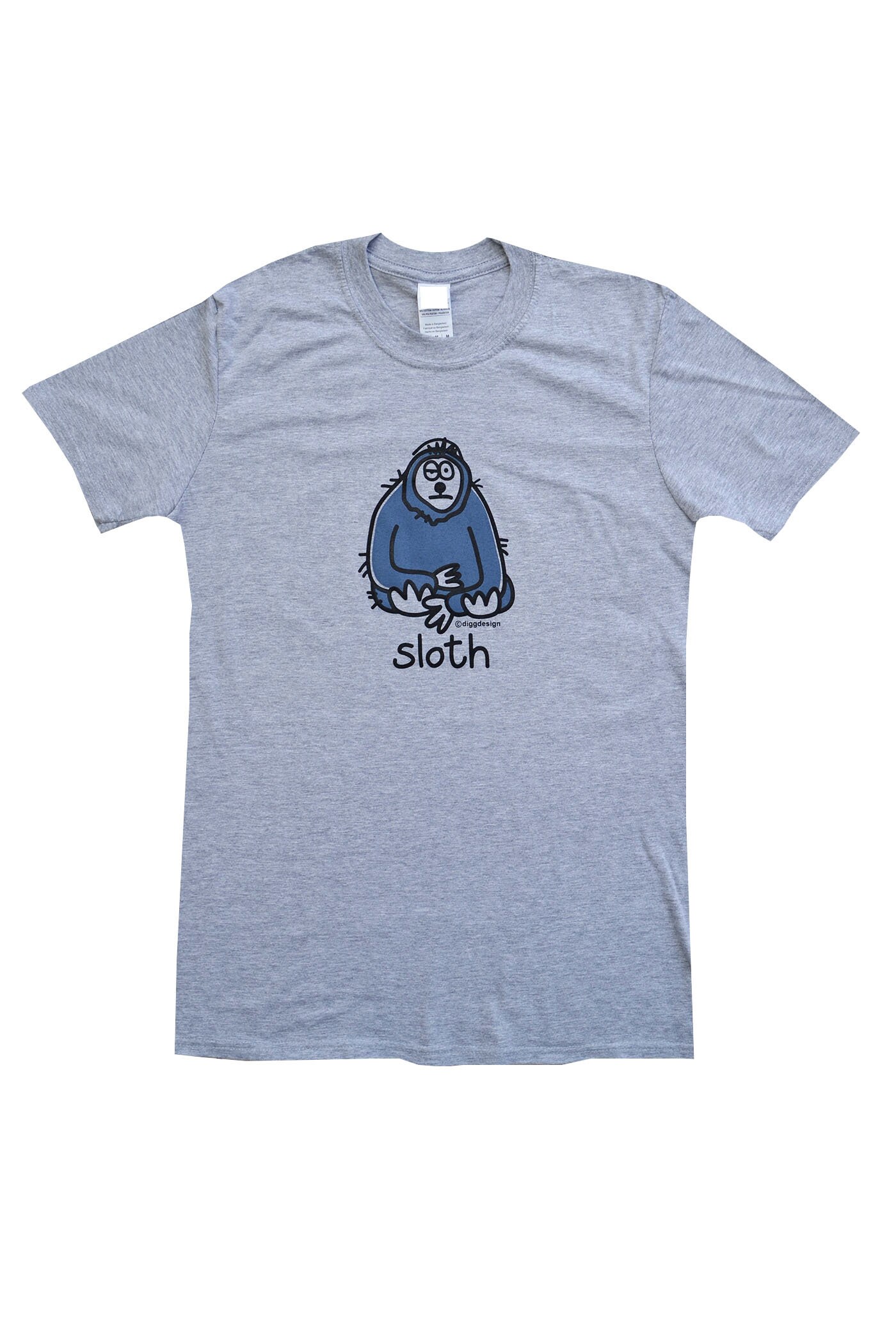 Image of Mens Lazy Sloth Grey T.shirt