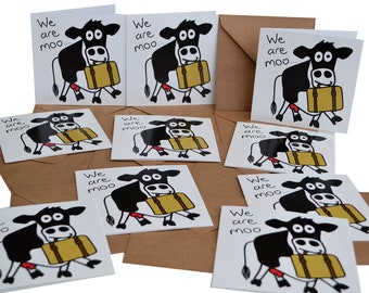 Special offer..MOO..VING HOUSE cards. Pack of 10. Brown envelopes.