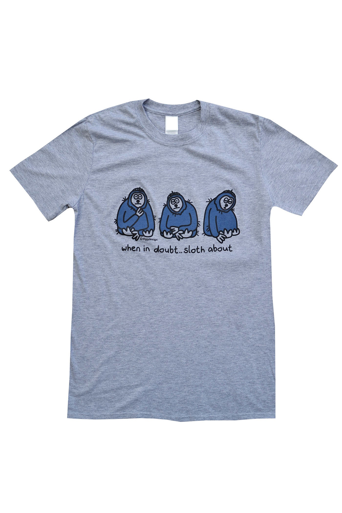 Image of Sale Mens Lazy Sloth About Grey T.shirt