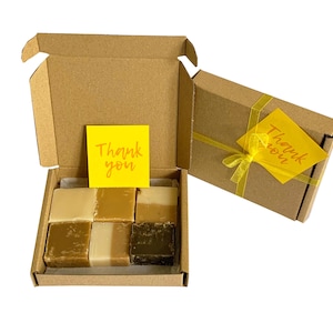 DANKE Geschenk-Box mit luxuriösen handgefertigten Fudge. Verschiedene Geschmacksrichtungen. Personalisieren.