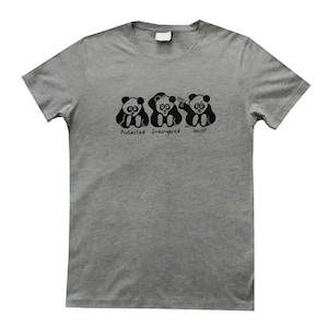 T-shirt da uomo con logo PANDA. Grigio cenere. M-XXL
