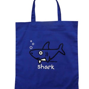 SHARK Denim Blue cotton Shopper Bag. Various designs available.