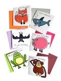 NEW IN! PACK of 6 mixed Top quality Birthday Cards. Coloured envelopes.