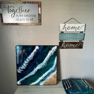 Ocean Waves Epoxy Resin Wall Art