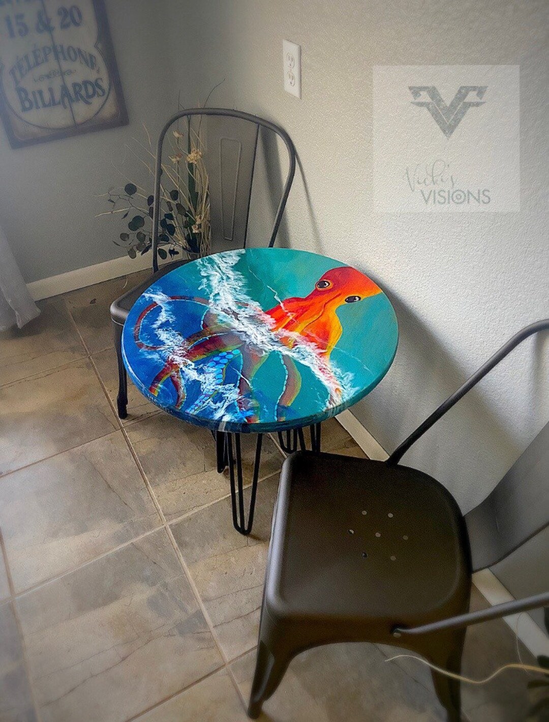 Side Table / Bistro Table / Patio Table / Hand Painted Table / - Etsy
