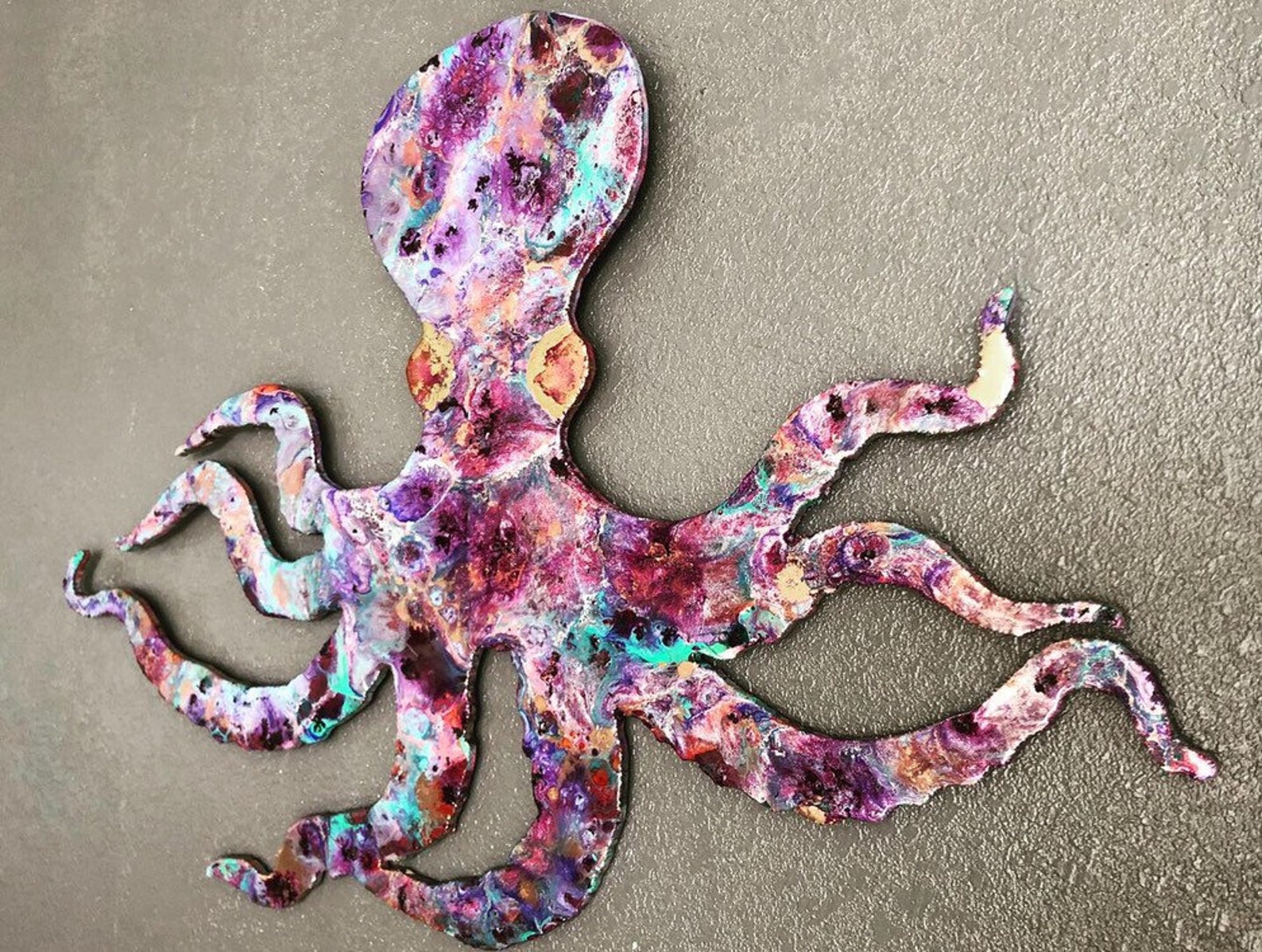 Octopus / Resin Art / Fluid Art/ Wall Decor / Ocean Decor / Etsy