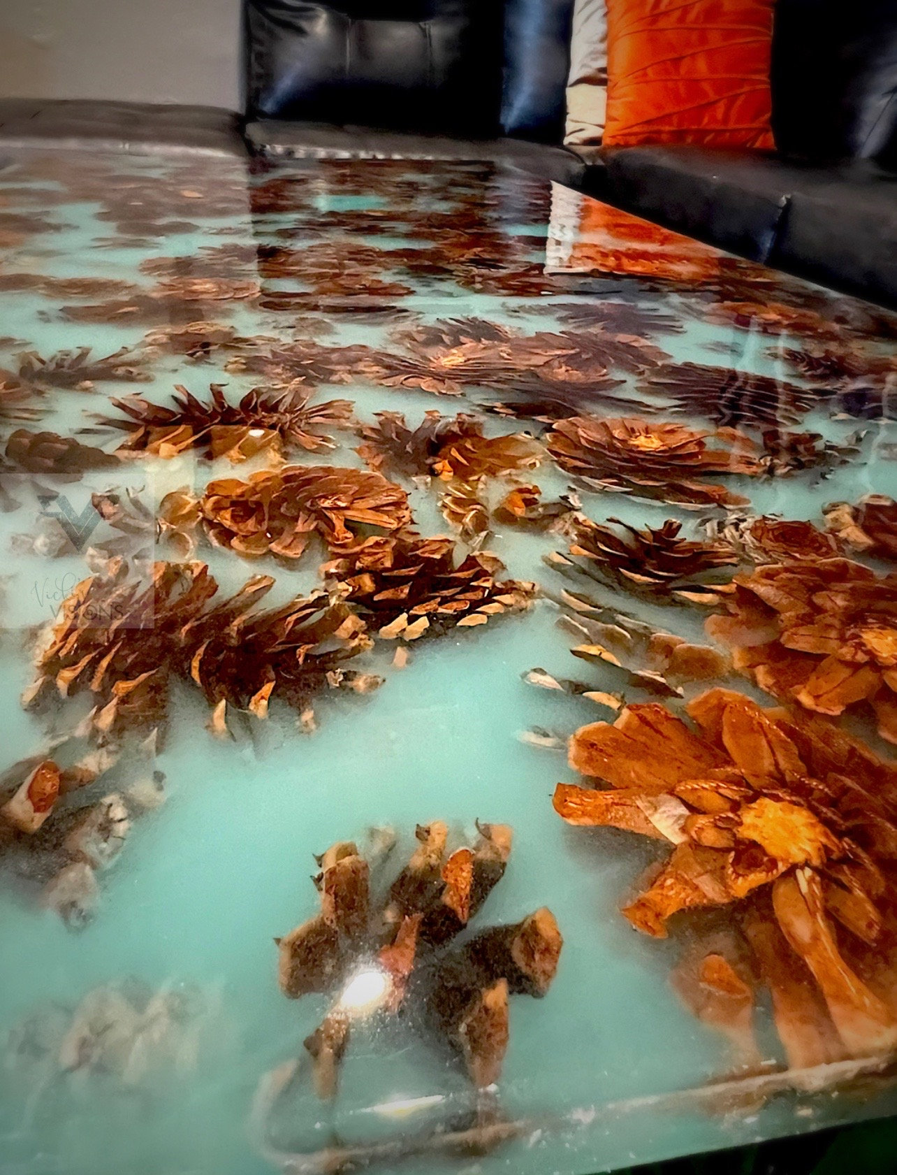 Resin Pine Cone Coffee Table, Cabin Living Room Decor - Etsy
