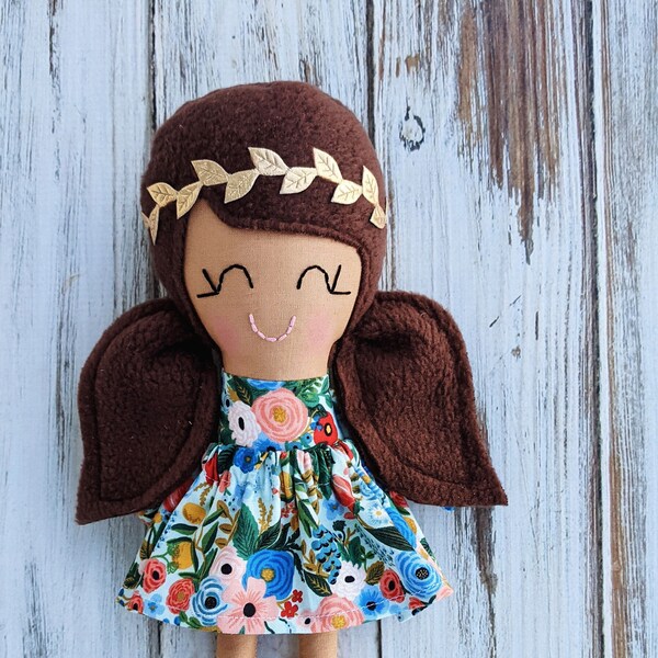 Handmade Mini doll,Cloth doll,ready to ship doll,fabric doll,rag doll,gifts for girls,heirloom doll,big sister gift,look alike doll