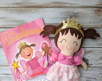 Pinkalicious, Pinkalicious doll, Pinkalicious birthday, Pinkalicious gift, Handmade doll,Rag doll,Heirloom doll,toddler gift, doll,girl gift