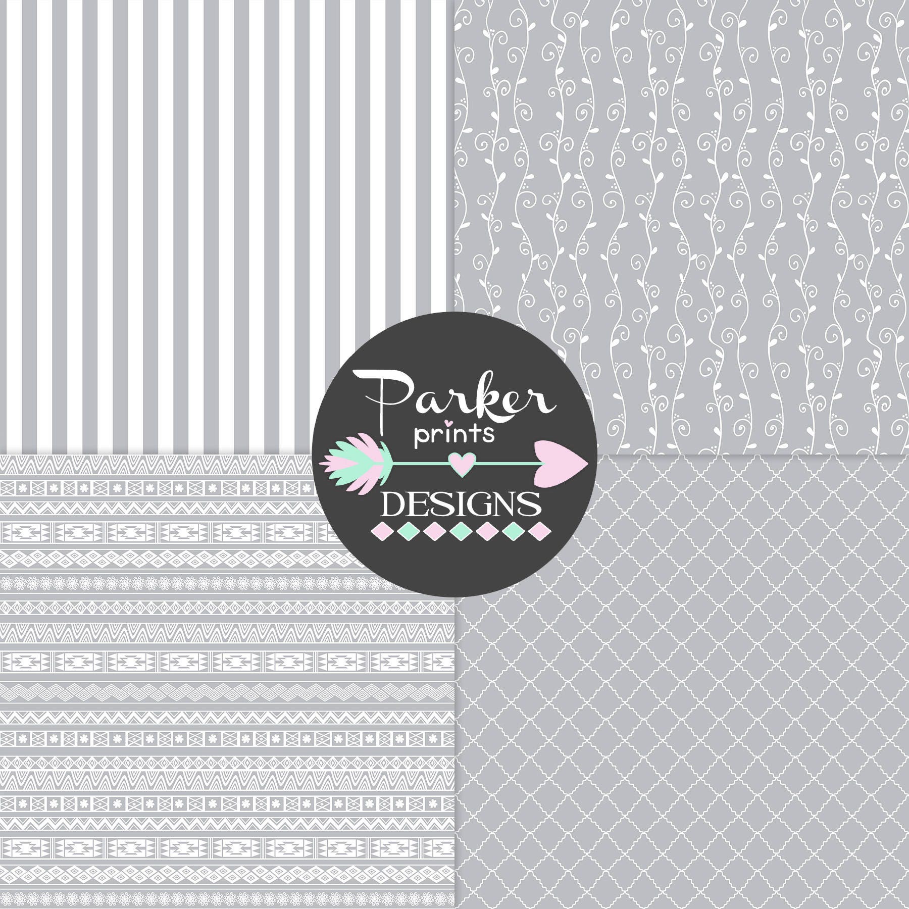 Grey Digital Paper Pack Gray Digital Paper Pack Gray Etsy