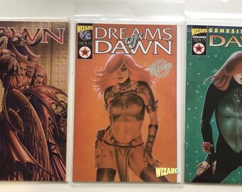 Comic Book Three Dawn Comic Books - Sirius Comics - Issues 5 of 6, Wizard 1/2 & Genesis Ed FREE SHIPPING