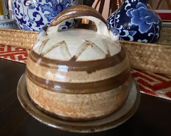 Vintage Studio Keramik Käseglocke Butterdose Handarbeit Unikat