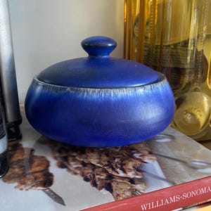 Vintage GOTEK Colonia Tovar Venezuela Cobalt Blue Lidded Sugar Bowl