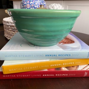 Vintage Bauer Pottery Ringware Bowl #12 Mixing Bowl Jade Green Beehive Ringed
