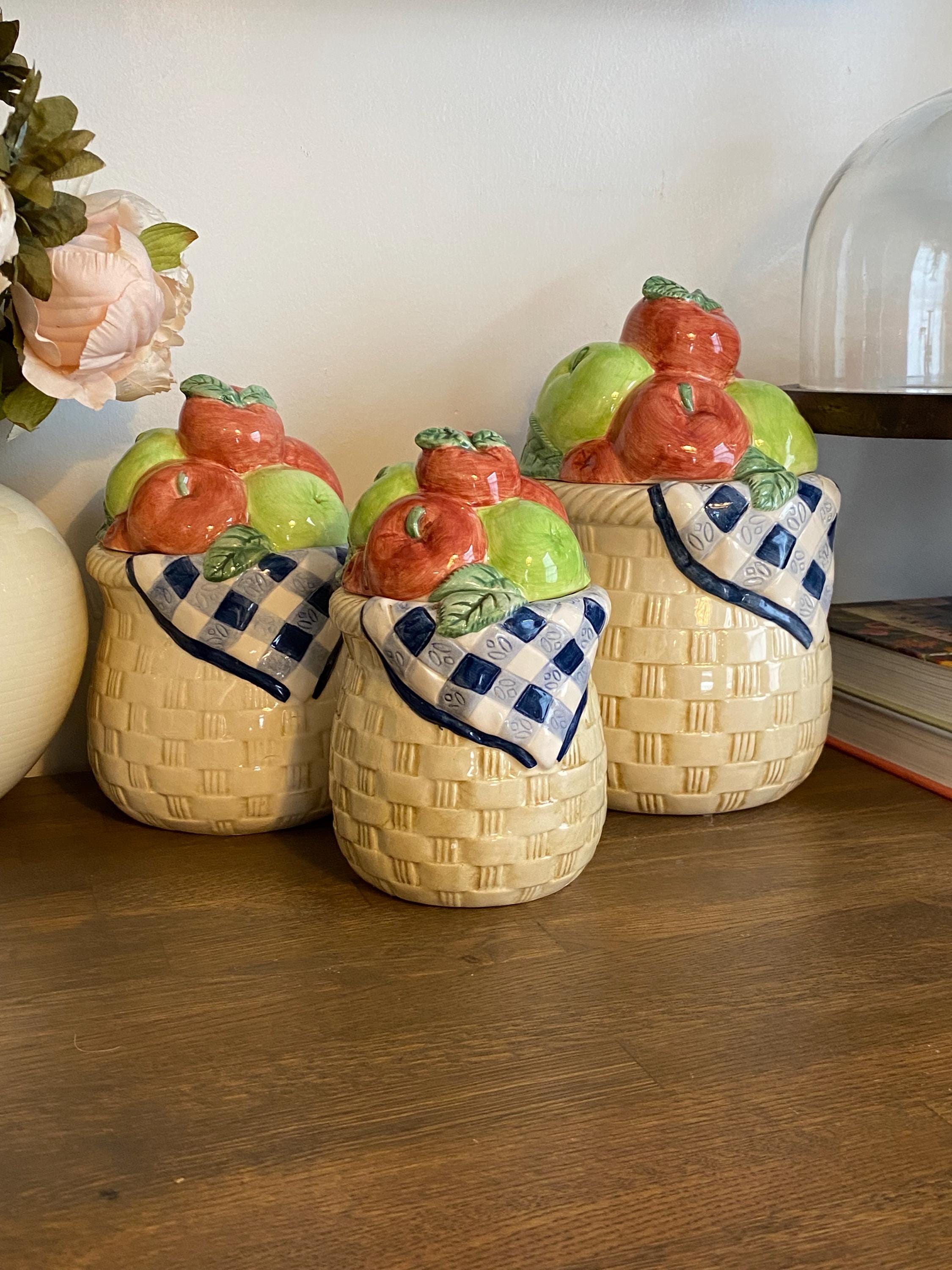 Vintage Apple Canister Sets - Etsy