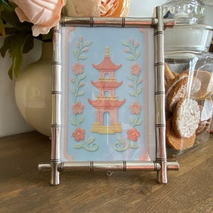 Vintage Pottery Barn Silver-Plated Bamboo Picture Frame – 5" x 7" Photo – Freestanding Easel