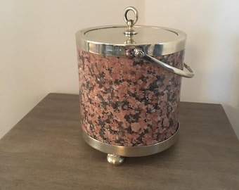 Tarro para galletas de granito con baño de plata victoriano – Philip Ashberry c. 1880 Cubitera