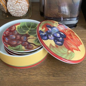 The Monkey & The Peddler by Liz Ross for BIA Porcelain – Set of 4 Tidbit Plates Whimsical Monkey Appetizer Dessert Plates – Snack Dishes