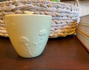 Vintage Villeroy & Boch "Tisane" suikerpot met deksel lichtgeel