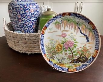 Vintage Japanese Ceramic Floral Porcelain Collectible Plate