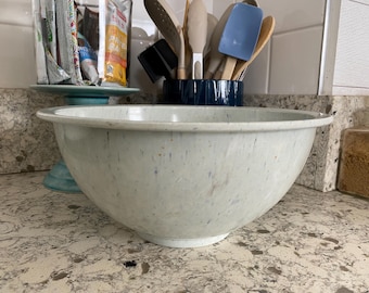 Vintage Texas Ware #125 Melamine Melmac Pale Blue Multi Splatter Confetti Mixing Bowl