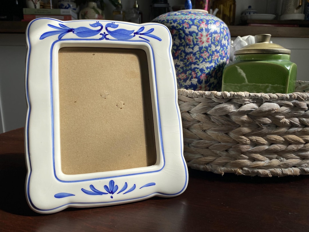 Vintage Ikea Blue and White Delft Inspired 5x7 Picture Frame