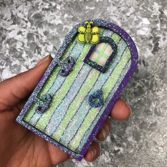Sparkly Pastel Fairy Door With Butterfly Etsy