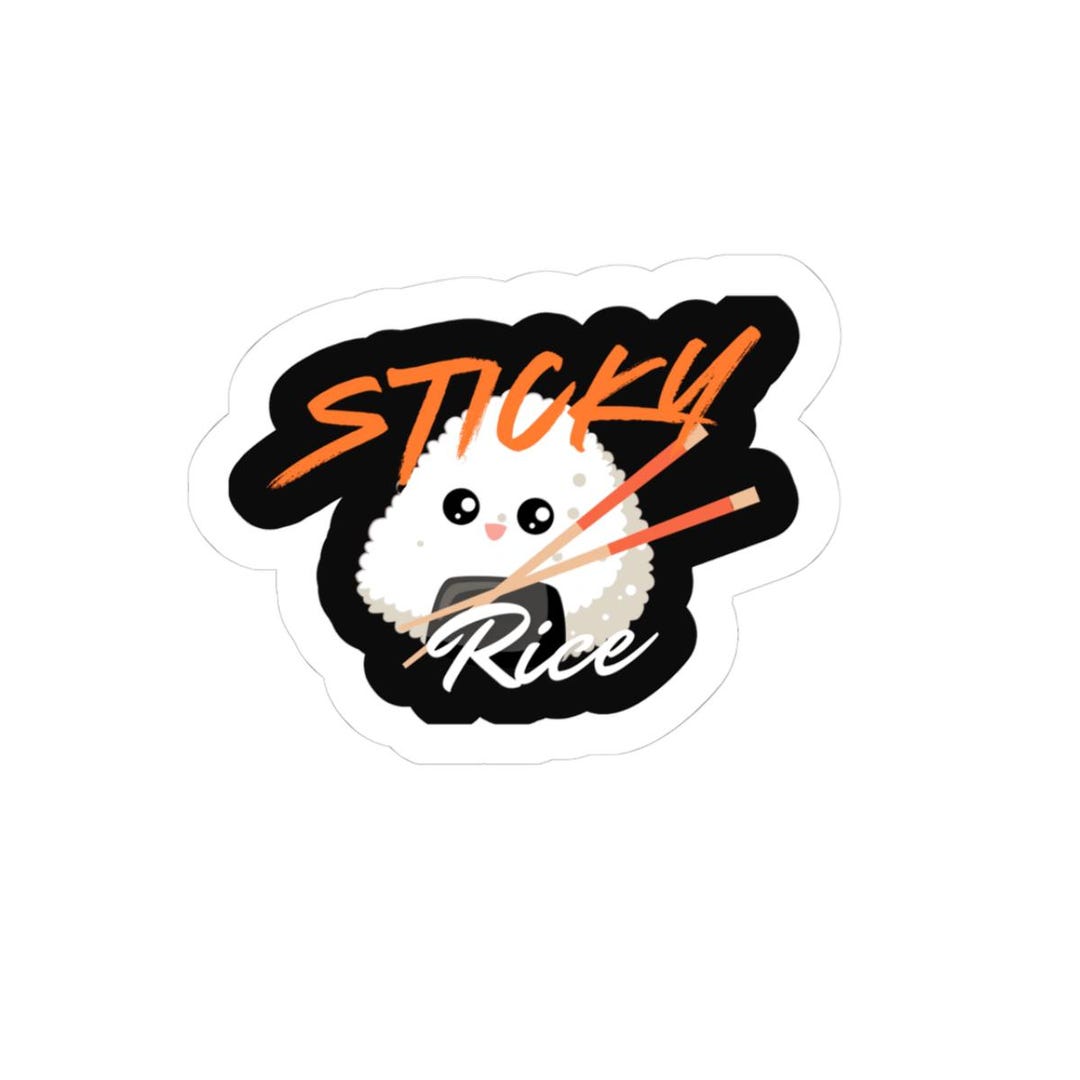 Kawaii Sticky Rice Sushi Sticker, Vinyl Decal - Etsy