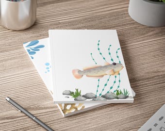 The Goby Tropical Fish Softcover A5 Lined Lay Flat Notebook Journal
