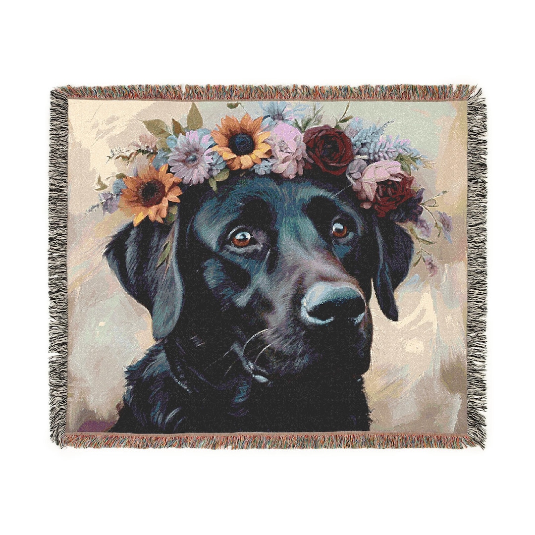 Black Labrador Retriever Custom Dog Breed Woven Cotton Throw Blanket - Etsy
