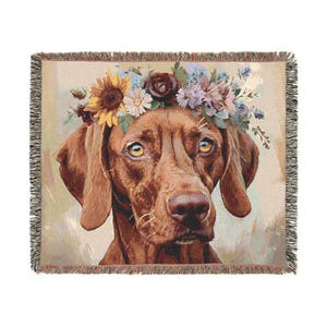 Vizsla Custom Dog Breed Blanket Woven Cotton Throw.