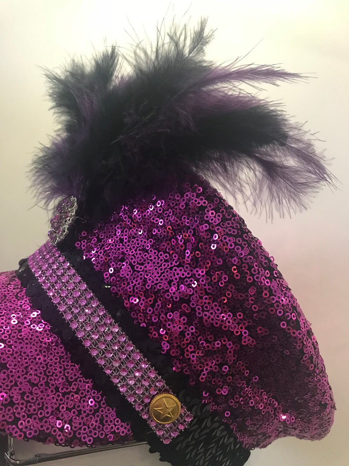 Pink Sequin Military Captain's Festival Hat. Pink Diamante Etsy