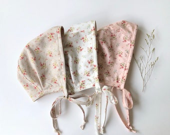 Gorro sin ala con estampado floral Rosie / Gorro de primavera / Gorro para niña / Gorro para el sol / Accesorios para bebé / Gorro de verano / Gorro para niña pequeña