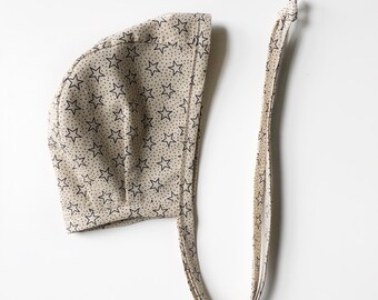 star brimless bonnet/ gender neutral bonnet/ sun bonnet/ baby bonnet/ baby hat/ cotton hat/ baby girl bonnet/ baby boy bonnet