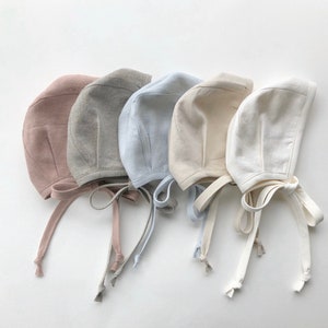Bonnets en lin naturel/ Bonnet non sexiste, Bonnet sans rebord, Bonnet de soleil, Bonnet bébé, Bonnet bébé, Bonnet en coton, Bonnet en lin, Bonnet bébé fille
