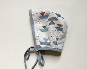 Leo bonnet| Gender neutral bonnet, Brimless Bonnet, Sun Bonnet, Baby Bonnet, Baby Hat, Cotton Hat, Linen Bonnet, Baby Girl Bonnet