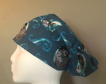 Women’s European style scrub hat made with licensed Disney’s Moana fabric