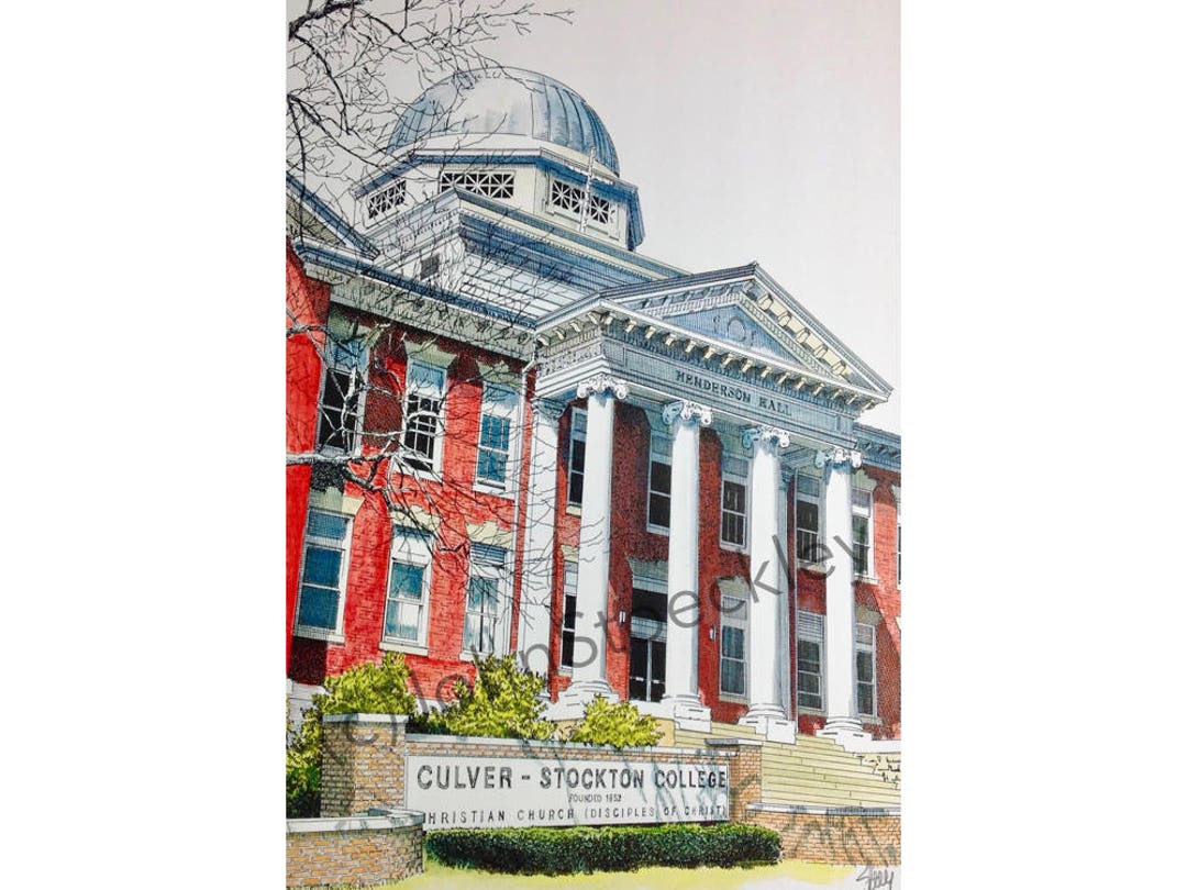 Culver Stockton College LIMITED EDITION Pen and Ink and Watercolor Art Print Illustration