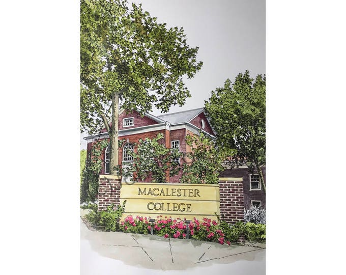 Macalester College LIMITED EDITION Pen and Ink and Watercolor Art Print ...