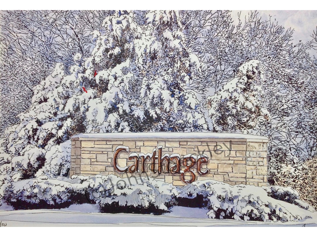 Carthage College LIMITED EDITION Pen and Ink and Watercolor
